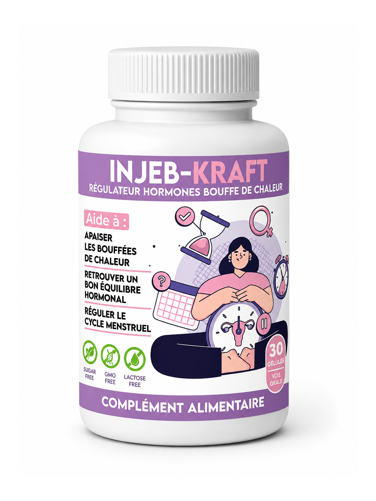 INJEB KRAFT régulateur d’hormones – bouffée de chaleur (30 GÉLULES)