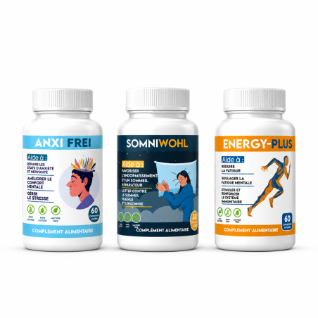Pack Sérénité & Vitalité (Anxifrei + Somniwohl + Energy-Plus)