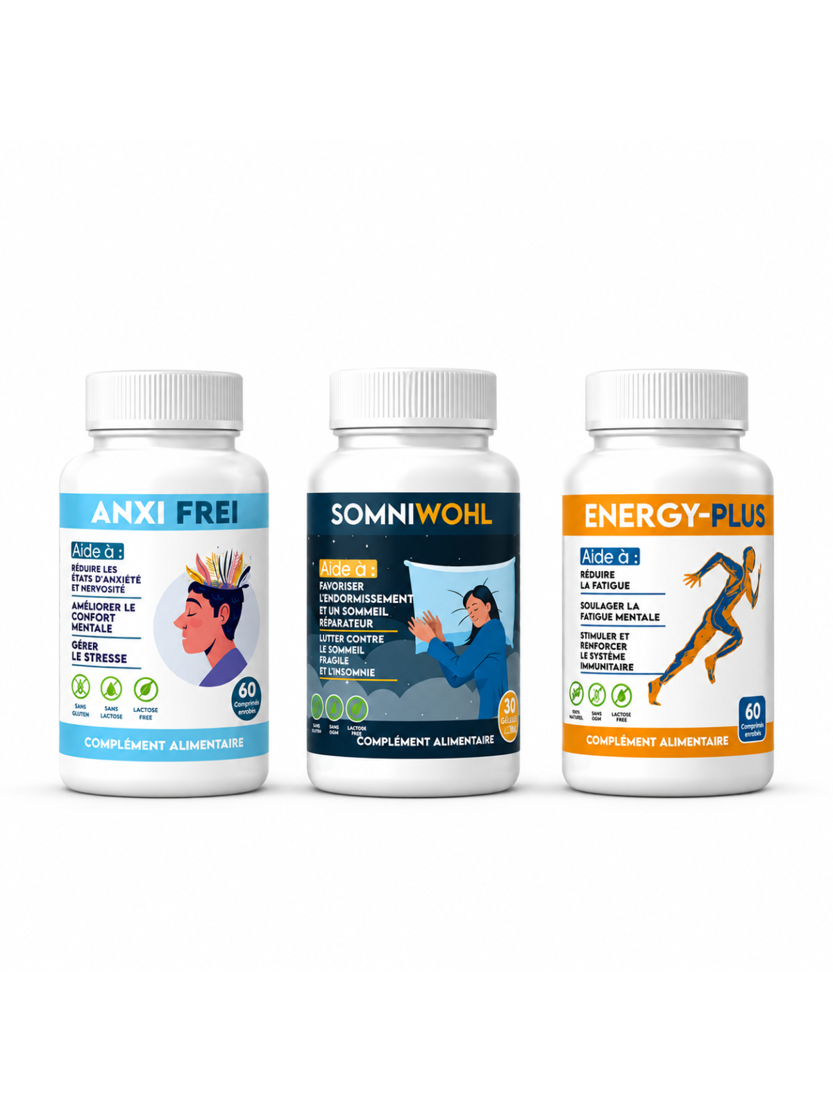 Pack Sérénité & Vitalité (Anxifrei + Somniwohl + Energy-Plus)