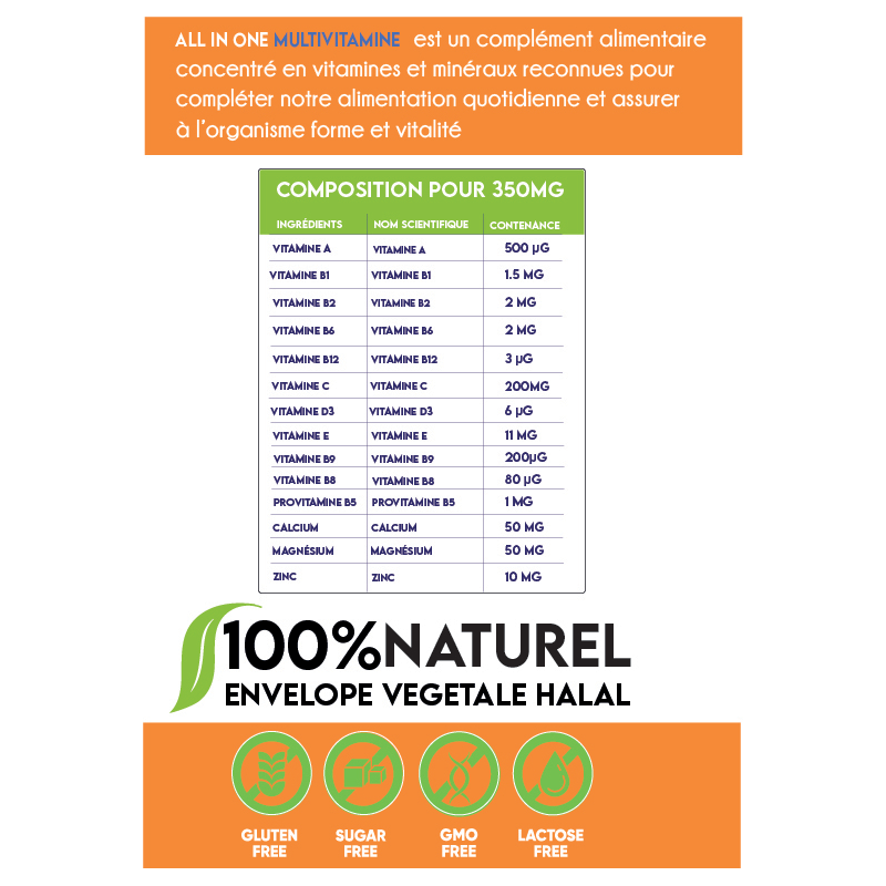 ALL IN ONE MULTIVITAMINE 30 GÉLULES