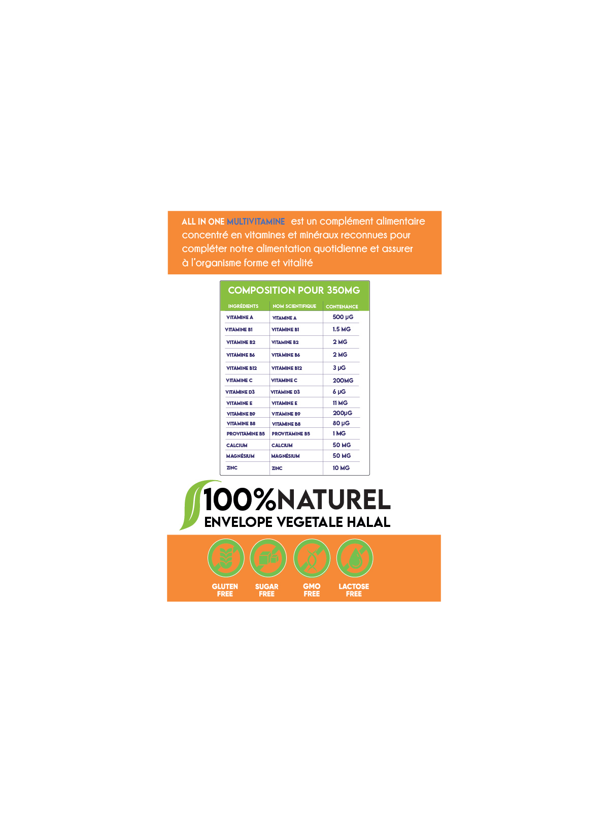 ALL IN ONE MULTIVITAMINE 30 GÉLULES